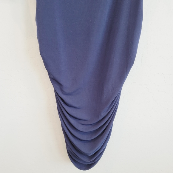 💕Motherhood Maternity Navy Blue Dress with Lace Sleeves Women's Size Small Mat. - Picture 12 of 14